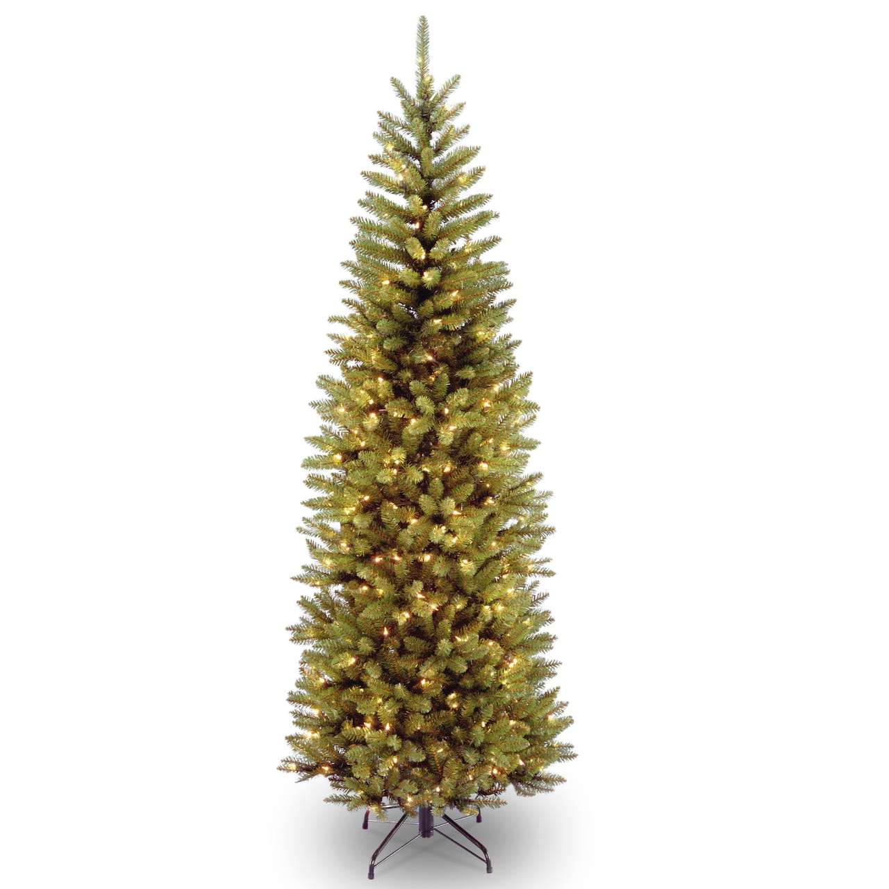 7.5 ft. Pre-lit Kingswood Fir Pencil Artificial Christmas Tree, Clear Lights